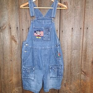 NWT Vtg Disney Y2k American Sport Mickey Unlimited Jean Overall Shorts Women's M